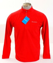 Columbia Red Fleece Pine Ridge 1/2 Zip Long Sleeve Pullover Top Shirt Men&#39;s NWT - £43.82 GBP