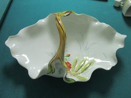 MNP Limoges Floral Ceramic Basket Centerpiece Bowl 6 X 16X10 - $154.83