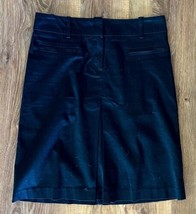Zara Basic Women’s Black Pencil Skirt Front Slit Faux Pockets Size Medium  EUC - £23.35 GBP