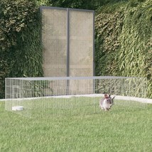 vidaXL Rabbit Cage Silver Galvanized Iron Large Rabbit Cage - $92.38