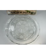 Anchor Hocking Avalon Clear Glass Round 12&quot; Platter Floral Embossed 30903 - £23.86 GBP