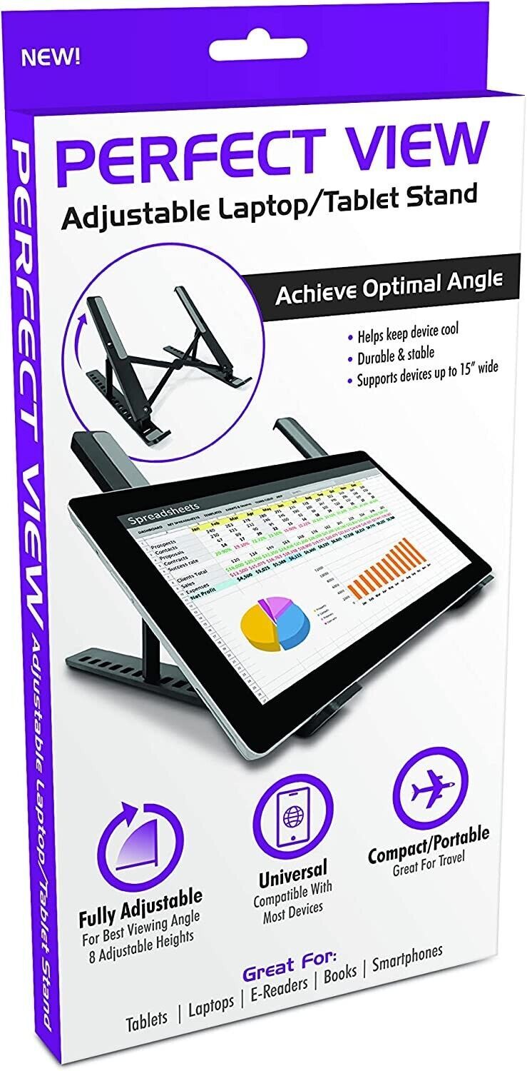 Primary image for Perfect View Adjustable Laptop and Tablet Stand - Folds & Expands for Travel New