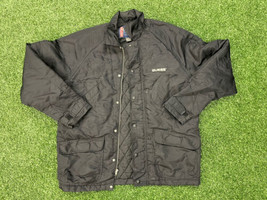 Guess USA Vtg Black Flight Style Jacket Size M Snap Up 90s - £46.73 GBP