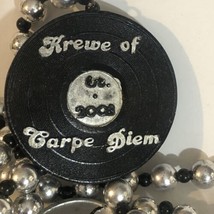 Krewe Of Carpe Diem Mardi Gras Necklace Silver Beads Pensacola Florida ODS2 - £6.22 GBP