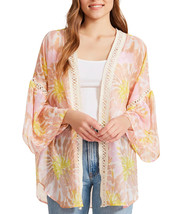 Steve Madden Crochet-Trim Tie-Dyed Kimono $52 NWT - £14.60 GBP