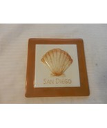 San Diego California Ceramic Tile Trivet Wall Hanging With 3-D Seashell - $21.38