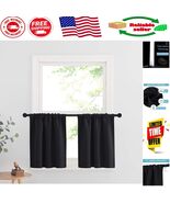 Versatile Black &amp; Thermal Insulating Curtains, 2 Panels - Protects &amp; Dec... - $39.86 CAD