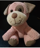 Hugfun Sitting Plush Dog Toy with Chevron Design Texture Pink And Gray P... - $296.12 MXN