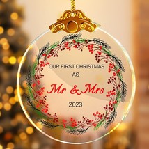 First Christmas Ornaments 2023 Our First Christmas As Mr and Mrs Crystal Ornamen - £19.88 GBP