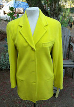 Retro DONNA KARAN Coat Lemon Yellow Size 4 New Old Stock with Tags US Made - £401.33 GBP