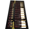 Vintage Chinese Red Lion Abacus Wood brass accents w 13 rods 91 beads 14... - $19.88