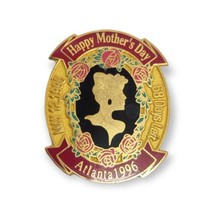 1996 Atlanta Olympic Pin Happy Mother&#39;s Day 68 Days to Go Cameo Floral - £19.42 GBP