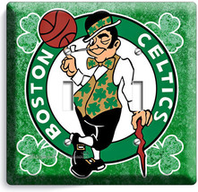 Boston Celtics Blled Green Basketball Team Double Light Switch Wall Plate Cover - £11.14 GBP