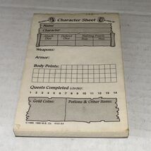 1990 1989 Hero Quest Board Game Replacement Character Sheet Pad Only E2 - $9.55