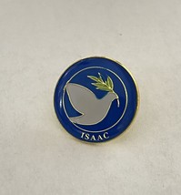 Issac White Peace Dove Branch In Beak Blue Lapel Pin Zechovoy Vintage - $252.45 MXN