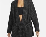 Nike Yoga Therma-FIT Luxe Robe Women&#39;s 2X Kimono Black Reversible Tie Fr... - $59.99