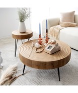 2-Piece Modern Farmhouse Living Room Coffee Table Set, Nesting, Wood Colour - £174.86 GBP