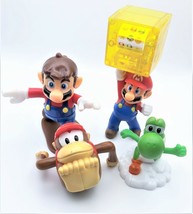 Super Mario McDonald&#39;s Happy Meal Toy Lot of 4 Mario, Yoshi &amp; Diddy Kong - £7.83 GBP