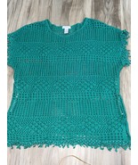Size 0  Chicos Women’s Short  Sleeve Green Knit Top - $14.81 CAD