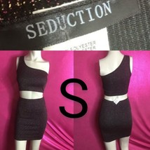 Black &amp; Pink Metallic Two Piece Skirt Set~Size S - $24.31