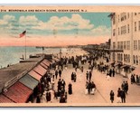 Boardwalk and Beach Scene Ocean Grove NJ New Jersey WB Postcard O17 - $2.92
