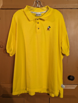 Vtg Walt Disney World Embroidered Mickey Mouse Yellow Gold Polo Shirt Me... - £15.12 GBP