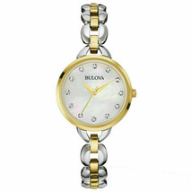 Bulova 98L208 Women&#39;s Dress Two-Tone Stainless Steel Diamond Accented Watch - £92.42 GBP