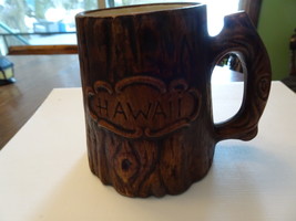 Hawaii Mug - Vintage - Wood Stump Looking Ceramic - £9.59 GBP