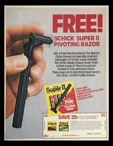 1983 Schick Super II Pivoting Razor Circular Coupon Advertisement - $353.22 MXN