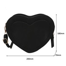 Stylish Female Scrub PU Small Messenger Bag Casual Ladies Heart Shape Solid Colo - £86.63 GBP