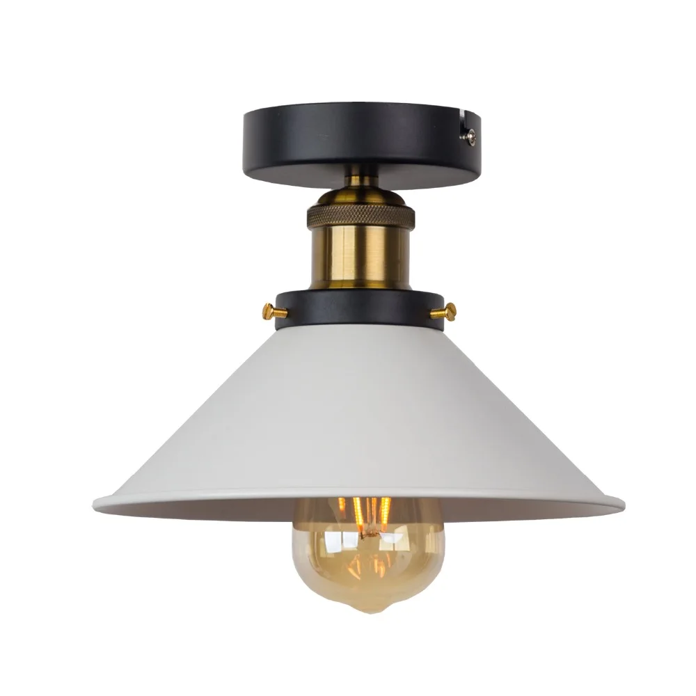 Farmhouse 1-Light Indoor Semi-Flush Mount Ceiling Light  White  Shade Lamp for r - £138.95 GBP