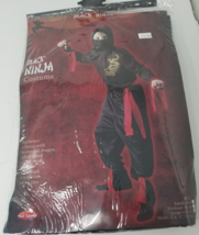 Black Ninja Costume Child Cosplay Tunic Pants Hood Mask Fun World Large 2014 - £7.55 GBP
