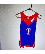 Texas Rangers Women&#39;s Racerback Tank Top Rhinestone Bling Detail MLB Off... - €17,11 EUR