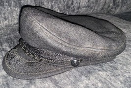Greek Fisherman&#39;s Black Wool Woman&#39;s Hat Cap Size 7 1/4 Made In Greece -... - $29.65