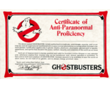 1984 Ghostbusters Certificate Of Anti-Paranormal Proficiency Ray Stantz ... - £2.40 GBP