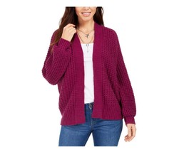 Style &amp; Co Womens L Purple Chunky Cable Knit Open Front Cardigan Sweater... - £20.65 GBP
