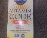 Garden of Life Vitamin Code Raw D3 2 000 IU 60 Vegetarian Caps  Dairy-Fr... - £14.74 GBP