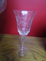 Water Glasses 6 goblets 8 1/4&quot; tall optic design etched vintage 1950S - £98.90 GBP