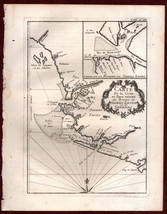 ca 1764 Carte de la Coste et Pays Voisins Sierra Leona Sherbro Bellini Antiqu... - £35.94 GBP