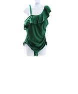 Unbranded One-Piece Solid One Shoulder Swimsuit Size XL Green - $319.86 MXN