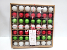 34th &amp; Pine Christmas MINI Glass Red Green Grinch Ornaments 1.5&quot; BOX of 49 - £22.90 GBP