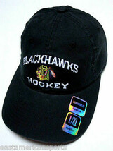 Chicago Blackhawks NHL Reebok Black Slouch Hat Cap Women&#39;s Flex Fit Fitt... - $19.99