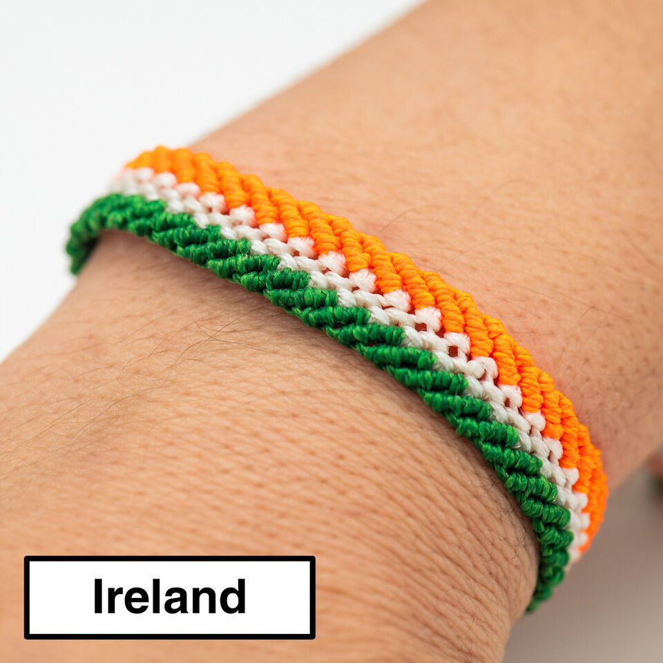Irish flag, Gift for Men, Friendship Bracelet, Waterproof, Adjustable.