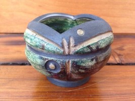 Modern Abstract Japanese Asian Style Matte Finish Art Studio Pottery Small Dish - £19.65 GBP