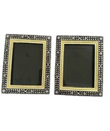 Metal Enamel Leaf Crystal Frames Set of 2 - $402.37 MXN
