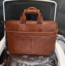 Men&#39;s Genuine leather laptop bag handmade laptop messenger bag with slin... - £111.90 GBP