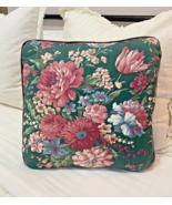 Croscill Granada Pillow 16&quot;x16&quot; Throw Green Floral Vintage EUC Square De... - $734.91 MXN
