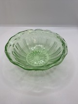 Small Green Uranium Glass Candy Dish Bowl Antique Anchor Hocking 1930s - $36.77