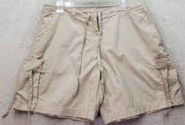 Disney Direct Cargo Shorts Mens Large Tan 100% Cotton Flat Front Drawstring Logo - £18.44 GBP