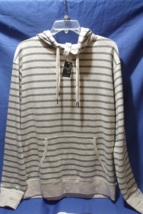 Women NWT Independent Trading Company L/S Hooded Gray Stripe Sweatshirt Size L - £23.39 GBP